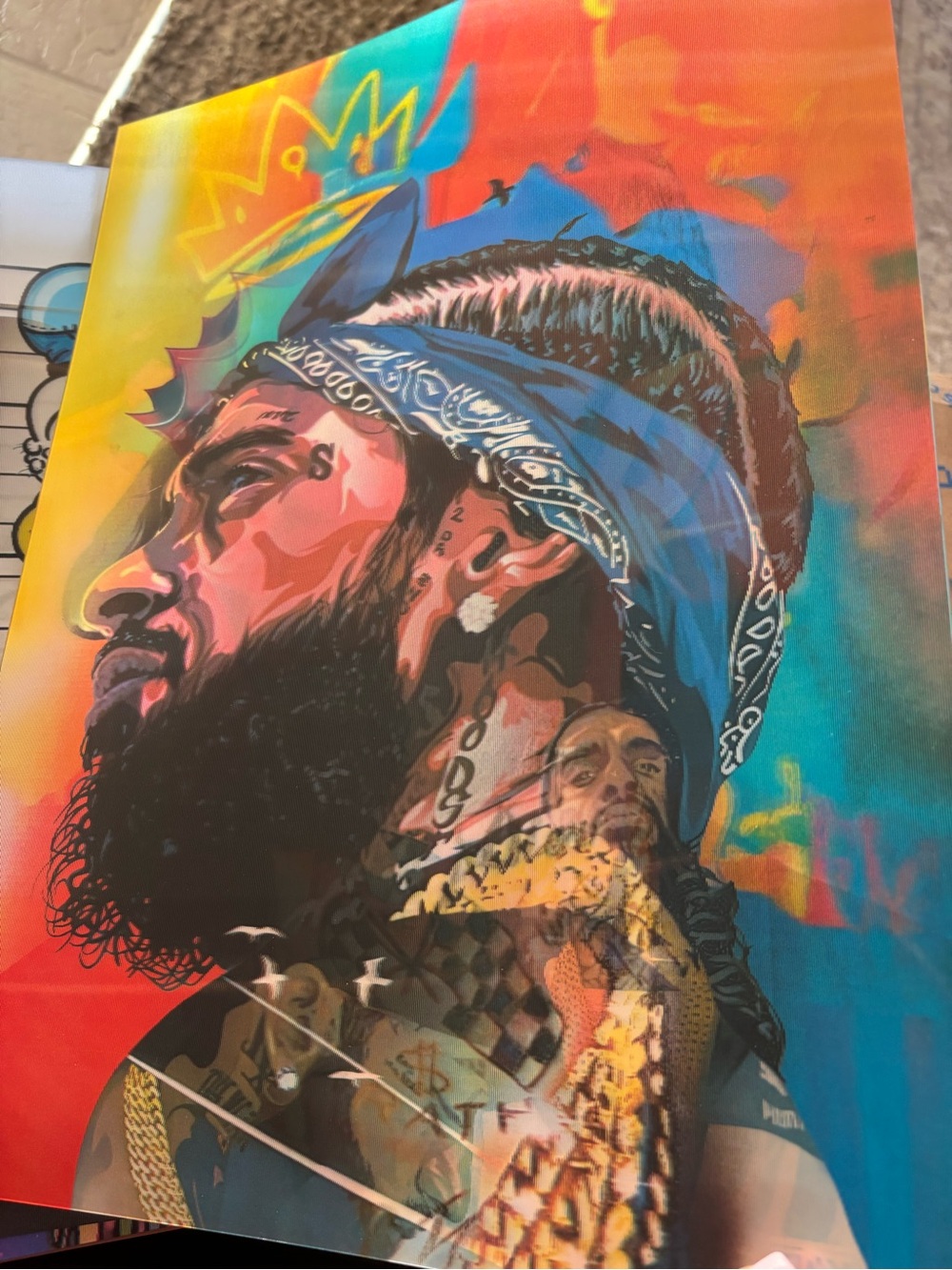 Vibrant Multicolor Bandana Portrait Canvas Art